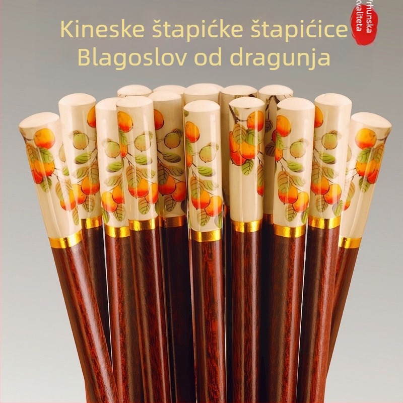 Drvene štapiće za kućnu upotrebu, kineskog stila, izdanje 2025, otporne na plijesan i klizanje, debeli antibakterijski obiteljski set