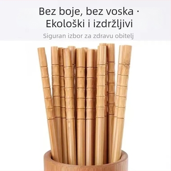 Karbonizirani bambus štapići za jelo, kućna upotreba, bez boje i bez voska, protuklizni set, pribor za stol
