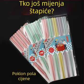 2024 Štapići za jelo od legure, pastelne makaron boje, osmerokutnog oblika, otporni na visoke temperature, neklizajući, otporni na plijesan, po jedan par po osobi