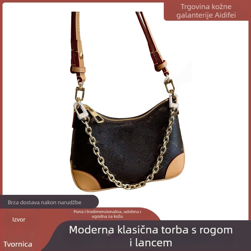 2025 nova klasična vintage ženska torbica ispod pazuha s lancem preko ramena i logom