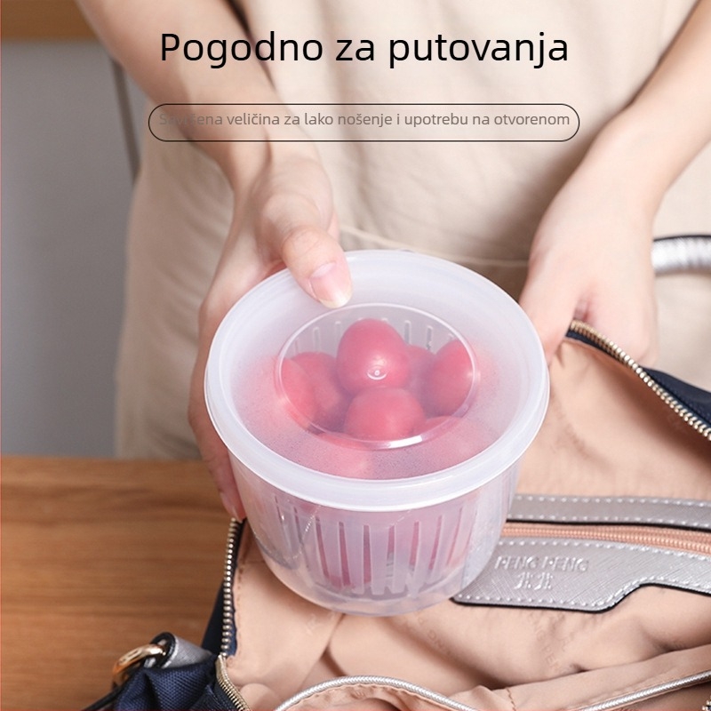 Set posuda za skladištenje u hladnjaku s odvajanjem za mladi luk, đumbir i češnjak — zatvorene plastične posude za pohranu hrane