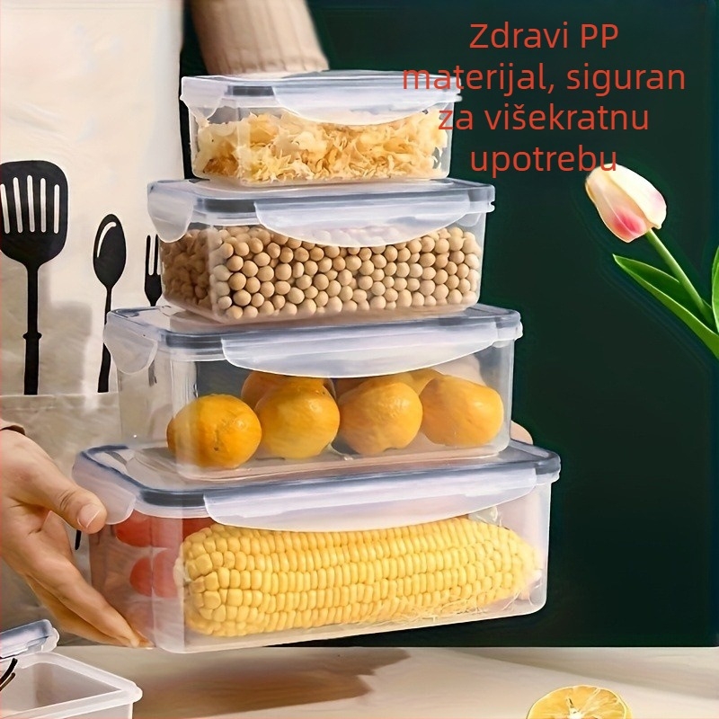 Kutija za hranu otporna na visoke temperature, pogodna za mikrovalnu pećnicu, PP kutija za obrok sa segmentima za porcije