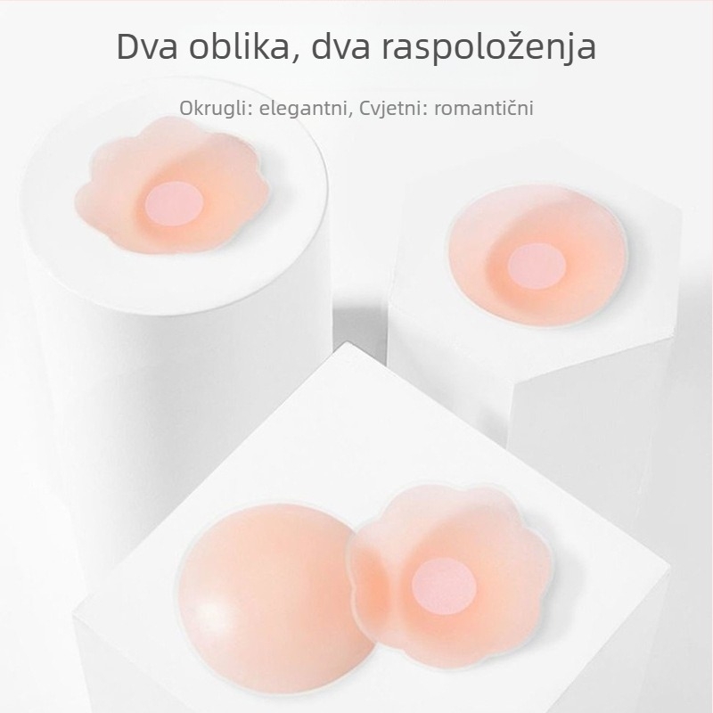 Silikonske zaštitne pločice za bradavice s učinkom skupljanja dekoltea, za vjenčanu haljinu, nevidljive ispod odjeće, kružnog oblika, pogodne za male grudi