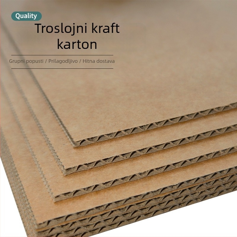Tri-slojni kraft karton za pakiranje s čvrstim pločama, dijelovima i pregradama, valoviti karton, po narudžbi