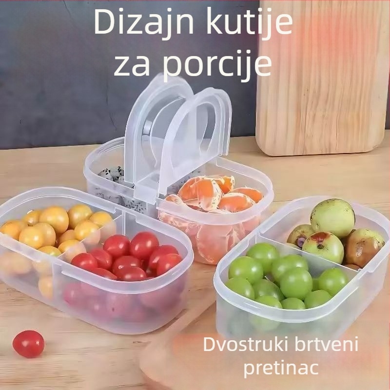 Kutija voća za kampiranje i piknik, kutija za grickice visoke kvalitete, prijenosna zatvorena kutija za skladištenje i porcije