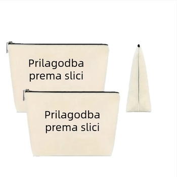 Platnena kozmetička torbica s motivom cvijeća i ptica, toaletna torbica i organizator za šminku, prilagodljiva prema slici