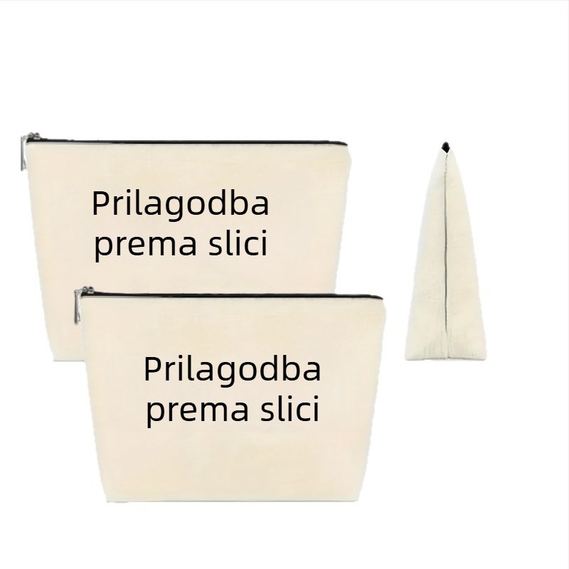 Platnena kozmetička torbica s motivom cvijeća i ptica, toaletna torbica i organizator za šminku, prilagodljiva prema slici