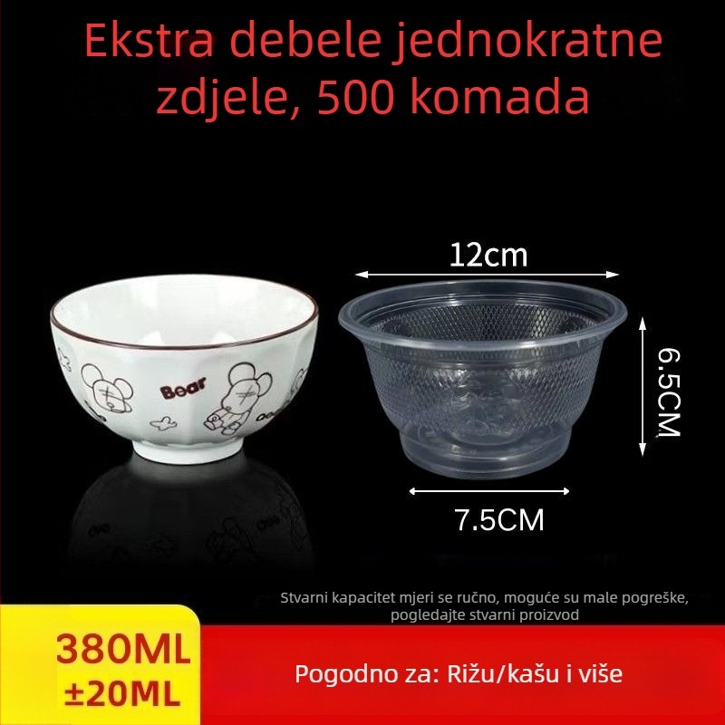 Jednokratna okrugla plastična zdjela, ekstra debela, za kućnu upotrebu