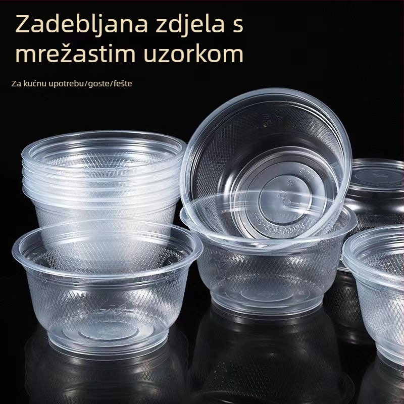 Jednokratna okrugla plastična zdjela, ekstra debela, za kućnu upotrebu