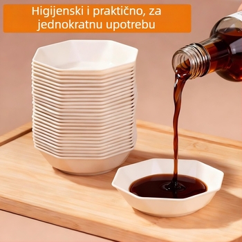 Jednokratno posuđe od ljuske riže: tanjuri, zdjelice i štapići; debeli dizajn, otporan na visoke temperature, ekološki prihvatljivo za hotele i restorane