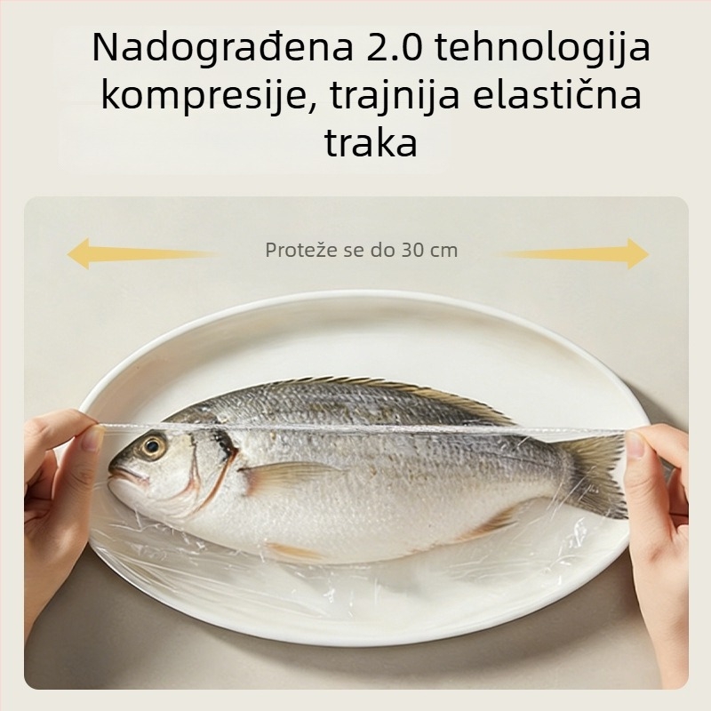 Zidni poklop za jednokratnu plastičnu foliju, prehrambena kvaliteta, za kućnu upotrebu, s elastičnim trakom za pokrivanje ostataka hrane i posuda