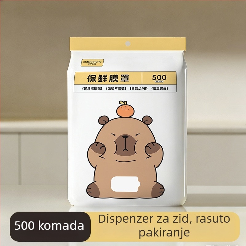 Zidni poklop za jednokratnu plastičnu foliju, prehrambena kvaliteta, za kućnu upotrebu, s elastičnim trakom za pokrivanje ostataka hrane i posuda
