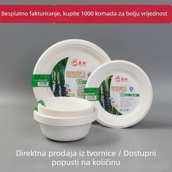 Jednokratne pladnje od papirnate pulpe, duboki tanjuri za bento, paket od 10