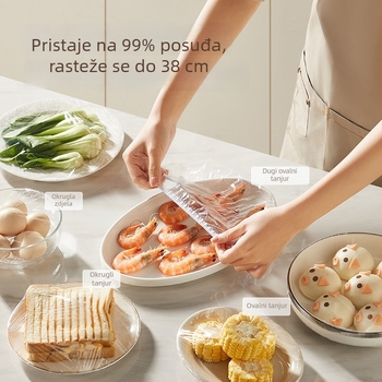 Jednokratni poklopci za foliju za kućnu upotrebu, debeli i veći, za posude i zdjele u kuhinji, zaštita voća