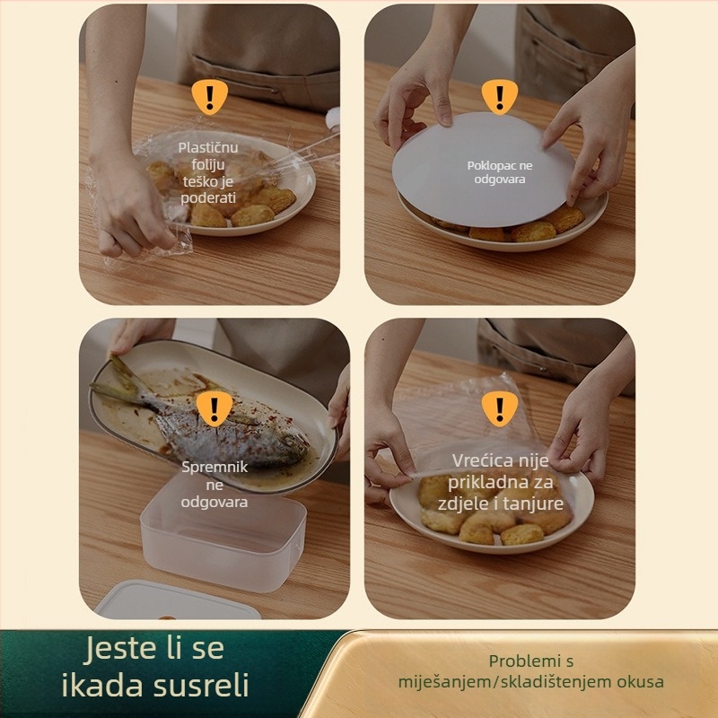 Shiny Premium Jednokratni pokrov za plastičnu foliju, prehrambene kvalitete, elastičan poklopac za zdjele i tanjure, kuhinjski stil tuš kapice