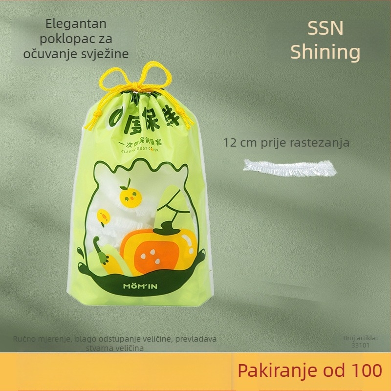 Shiny Premium Jednokratni pokrov za plastičnu foliju, prehrambene kvalitete, elastičan poklopac za zdjele i tanjure, kuhinjski stil tuš kapice