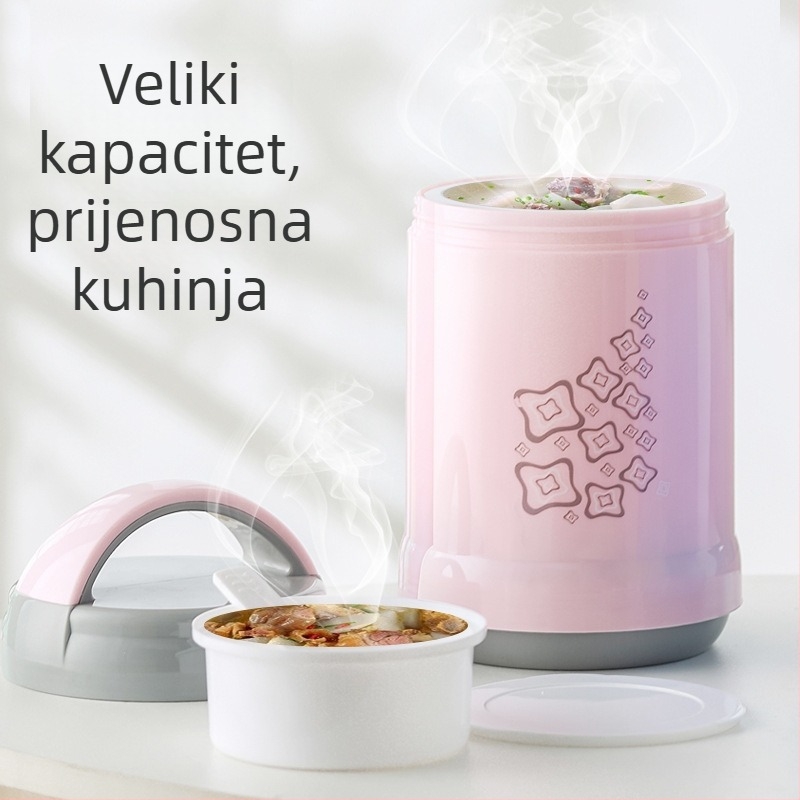 Jiayan vakuumska staklena unutarnja izolirana kutija za obrok, višeslojna izolacija, kapacitet 1,4 L, za učenike, trudnice, odrasle i starije