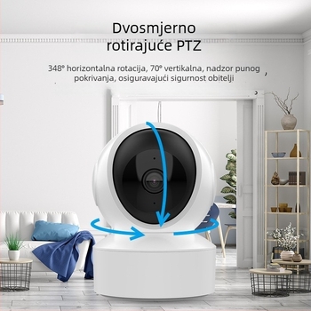 Unutarnja dvostrano rotirajuća PTZ kamera s glasovnim upravljanjem, 4 MP, Wi‑Fi s dvopojasnim (2,4/5 GHz), infracrveno noćno viziranje