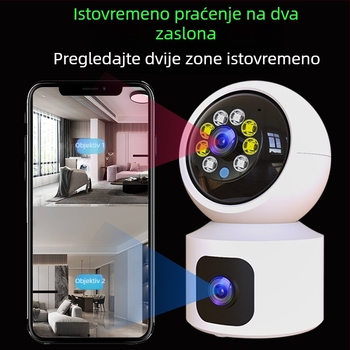 HD dvostruka leća unutarnja WiFi kamera za nadzor s Pan/Tilt i dvostrukim panoramskim pogledom