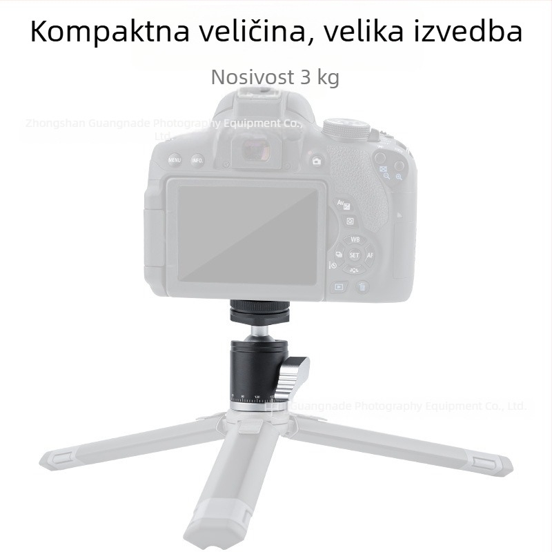 Metalna kuglasta glava za stativ, 360° rotacija, univerzalna hladna cipka, za bez ogledala fotoaparate, dodatna oprema za stativ