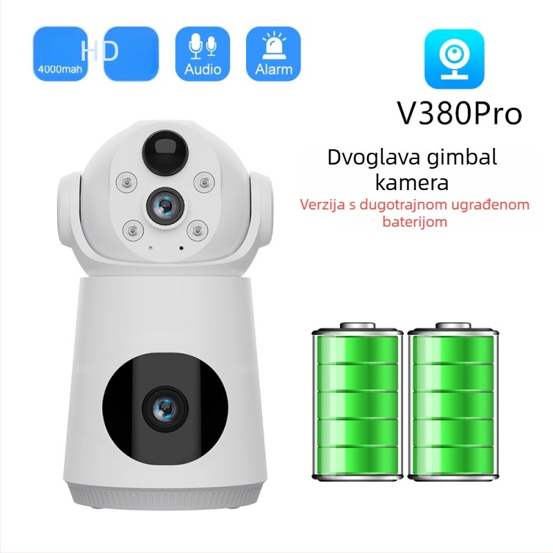 V380PRO Bežična Wi‑Fi Nadzorna Kamera PTZ s Dvostrukim Objektivima i Dvostrukim Prikazom