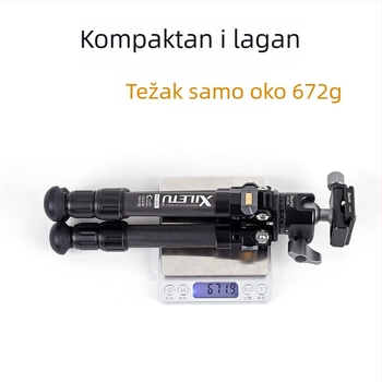 Xiletu stativ od ugljičnih vlakana s Pan/Tilt glavom za bez ogledala kameru, lagan i kompaktan za putovanja na otvorenom