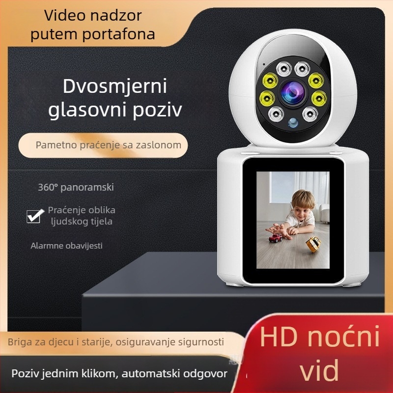 Dvosmjerna videonadzorna kamera s jednim gumbom za poziv i glasovni interkom, HD pametni monitor za njegu starijih i djece