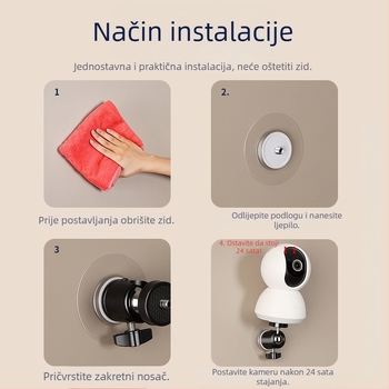 Zidni držač bez bušenja za Xiaomi EZVIZ sigurnosne kamere s rotacijom od 360°