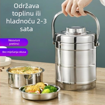 MISHANGNI Izolirani nehrđajući čelični spremnik za posluživanje riže za restorane i hotele, kapacitet 1,5–2,2 L