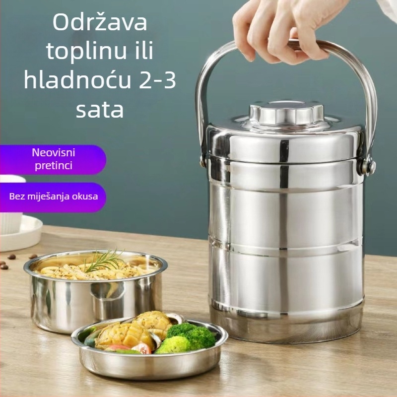 MISHANGNI Izolirani nehrđajući čelični spremnik za posluživanje riže za restorane i hotele, kapacitet 1,5–2,2 L