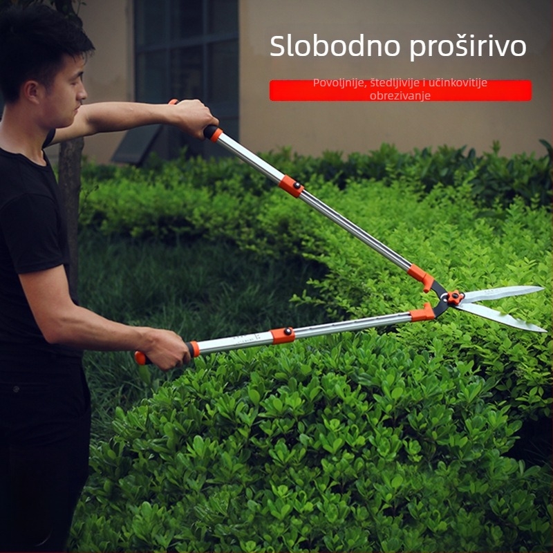 Teleskopske škare za živicu i vrtne škare – za kućnu upotrebu, podrezivanje travnjaka, cvijeća i grana, sklopivi dizajn