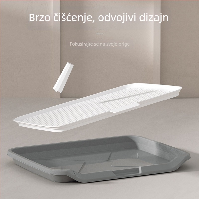 Izuzetno velika kućna toaleta za pse s visokim ogradom za sprječavanje prskanja, lako se čisti, mrežasta rešetka i potporni stupovi