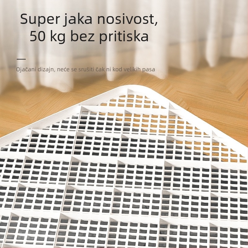 Izuzetno velika kućna toaleta za pse s visokim ogradom za sprječavanje prskanja, lako se čisti, mrežasta rešetka i potporni stupovi