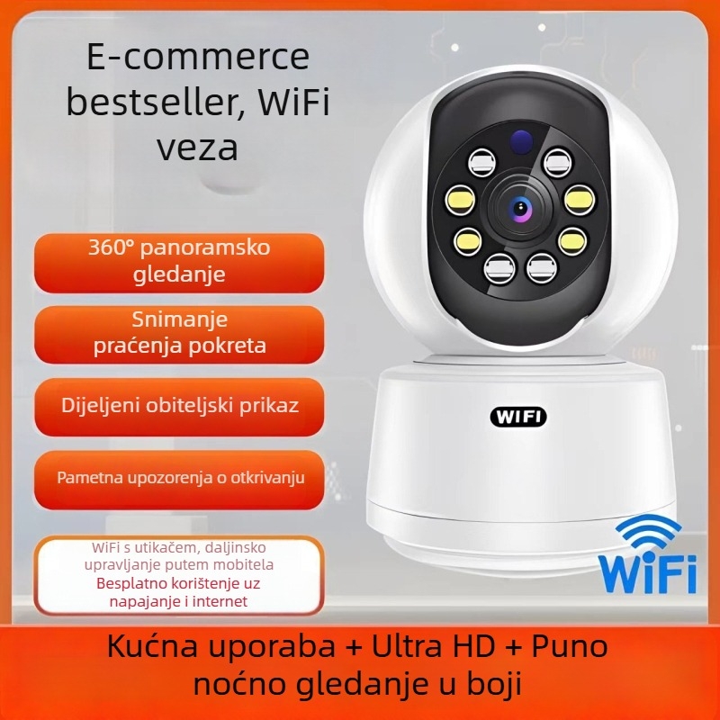 Qiaoan bežična kamera za nadzor, Wi-Fi daljinsko praćenje, kućni interkom s dvosmjernim zvukom, HD