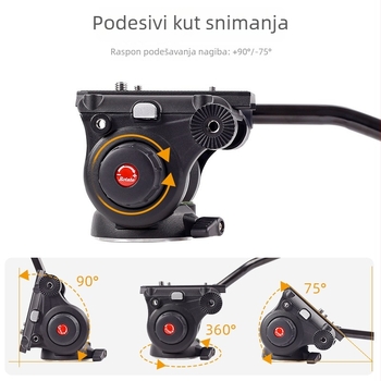 Xiletu LS6A hidraulična kamera gimbal glava sa stativom i kliznom šinom za promatranje ptica i fotografiranje, univerzalno