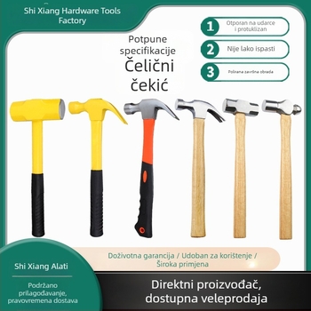 Oktagonalni čekić s drvenom drškom, glava od karbonske čelika, otporan na udarce, 0.25/0.5/0.75 kg