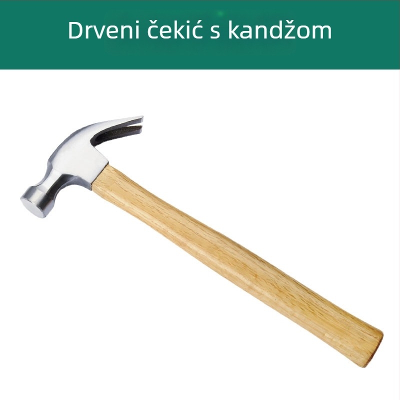 Oktagonalni čekić s drvenom drškom, glava od karbonske čelika, otporan na udarce, 0.25/0.5/0.75 kg