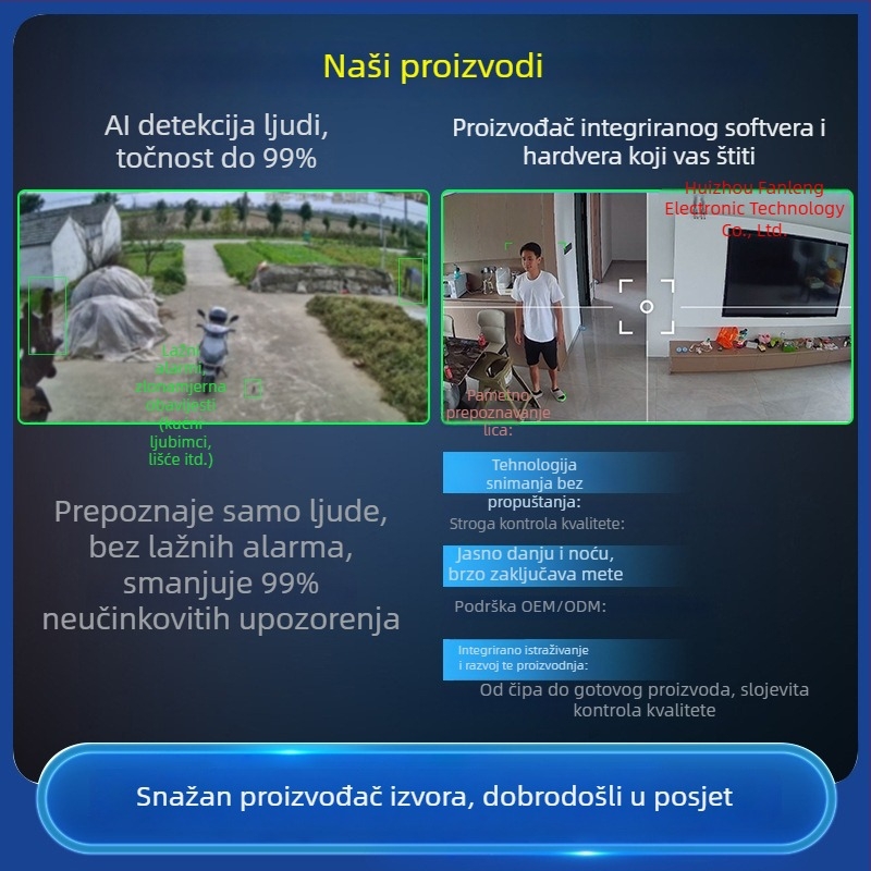4G bežična kućna kamera za nadzor, dvostruki zvuk, HD noćno snimanje, prijenosna mrežna kamera