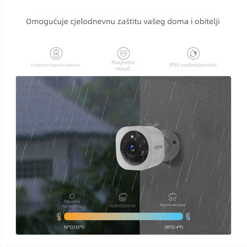 HD vodootporna sigurnosna kamera s noćnim vidom i dvostrukim interkomom za kućni pametni nadzor