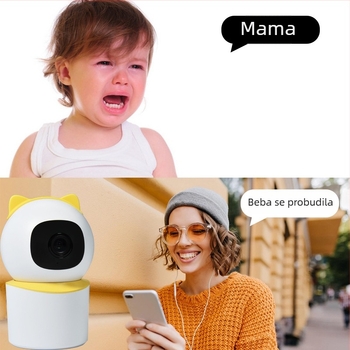 Kućna kamera za nadzor s Wi‑Fi, bežični daljinski pristup, HD pan‑tilt, dvostruki pogled i inteligentno prepoznavanje pokreta