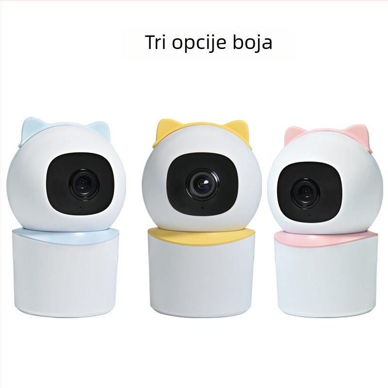 Kućna kamera za nadzor s Wi‑Fi, bežični daljinski pristup, HD pan‑tilt, dvostruki pogled i inteligentno prepoznavanje pokreta