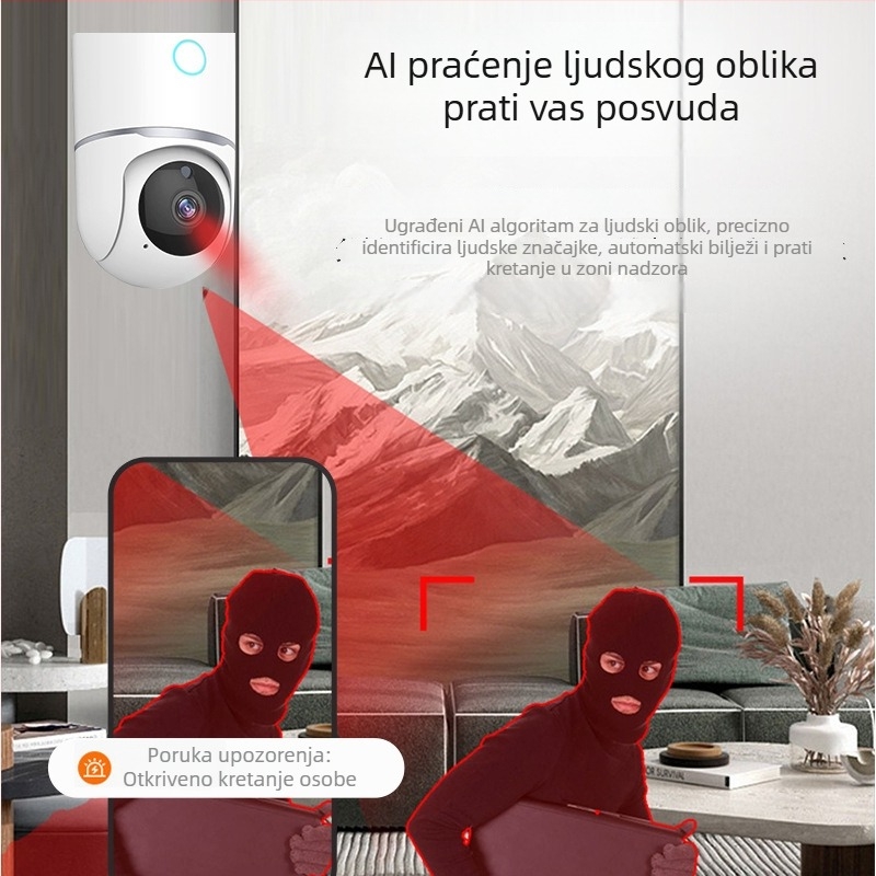 Tuya AI Pametna kućna Wi-Fi PTZ kamera za nadzor
