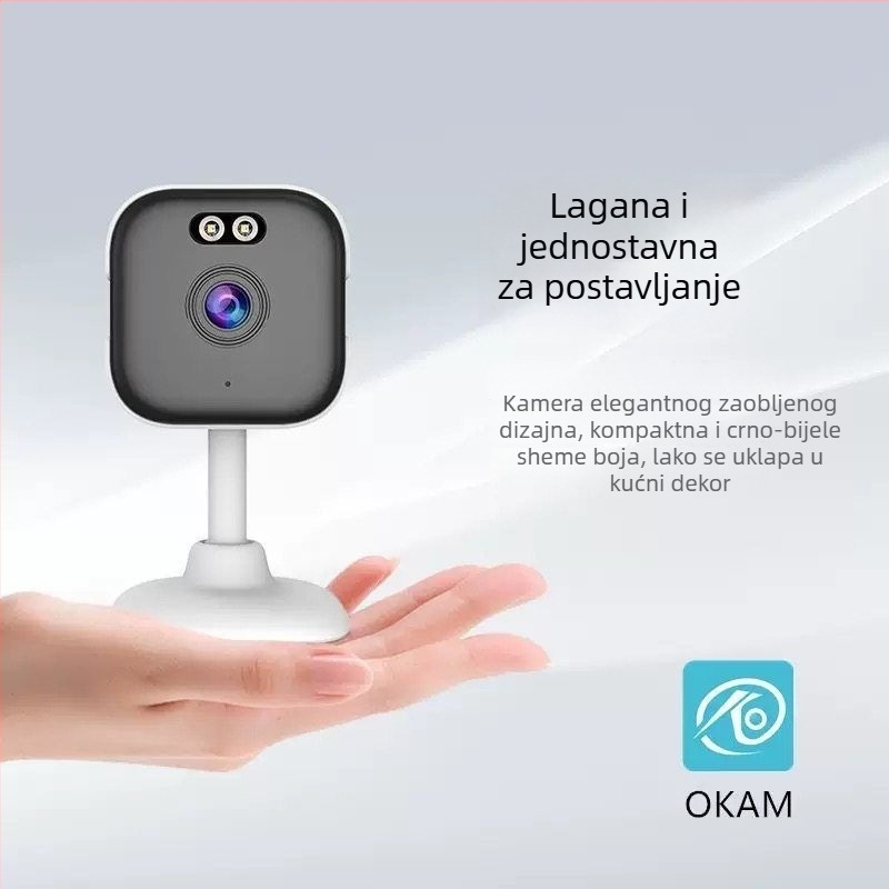 HD nadzorna kamera s noćnim vidom, unutarnji kućni monitor, 360° Wi-Fi, bez instalacije