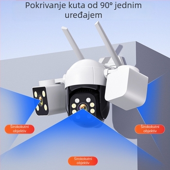 OKAM PTZ kupol kamera s 3 objektiva i robotskom rukom, trokanalni video interkom, HD noćni pregled, panoramski pogled