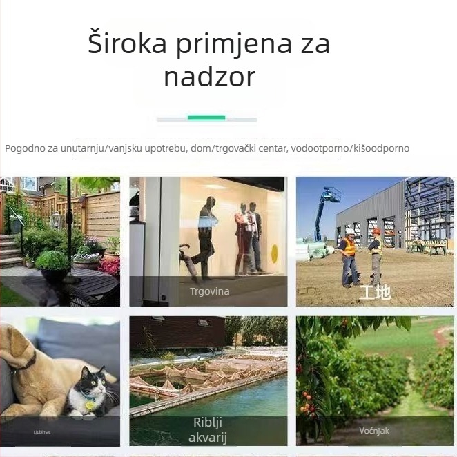 OKAM Little Eagle vanjska bežična Wi-Fi kamera za nadzor s noćnim vidom, dvostrukim izvorom svjetla, ugrađenim zvučnikom i alarmnim svjetlom, HD kvaliteta.