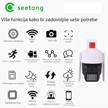 Kućna kupolna kamera s punim kolorom HD, bežičnim Wi‑Fi i udaljenim nadzorom putem mobitela
