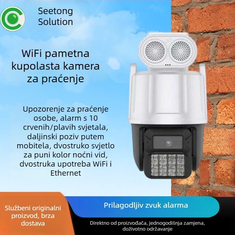 Kućna kupolna kamera s punim kolorom HD, bežičnim Wi‑Fi i udaljenim nadzorom putem mobitela