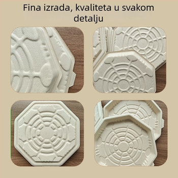 Jednokratna kutija za pizzu od pulpe, 10 inča, biološki Razgradiva osmerokutna konstrukcija, zagrijiva jednofazna kutija