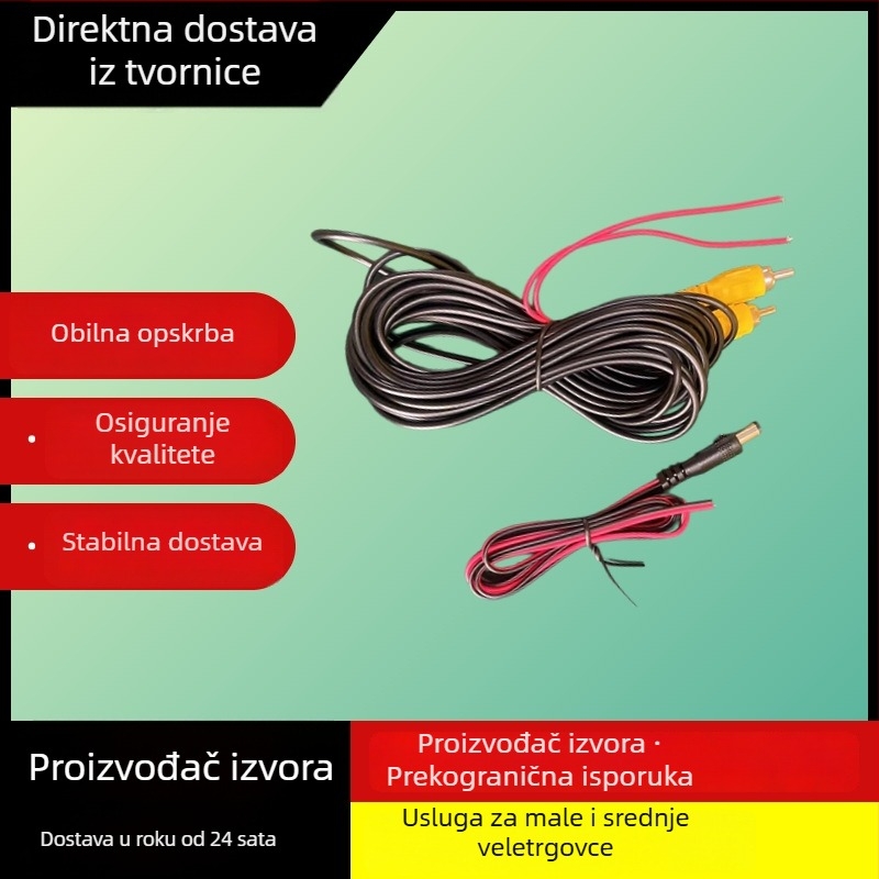 Kabel za automobilsku kameru: video i napajanje, 6 m, RCA koaksijalna linija