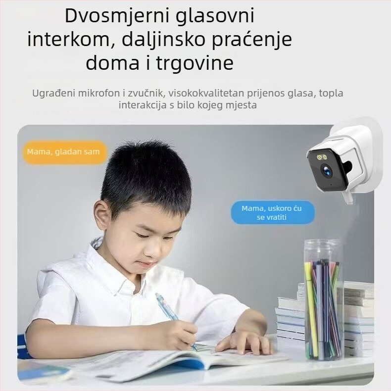 Bežična WiFi HD kamera za dom – puna boja noćni nadzor, unutarnja IP kamera s daljinskim pristupom putem pametnog telefona, nadzor akvarija